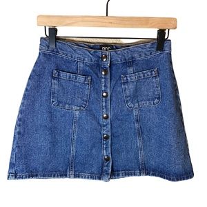 BDG Urban Outfitters Jean Button Down Skirt Denim A-Line
